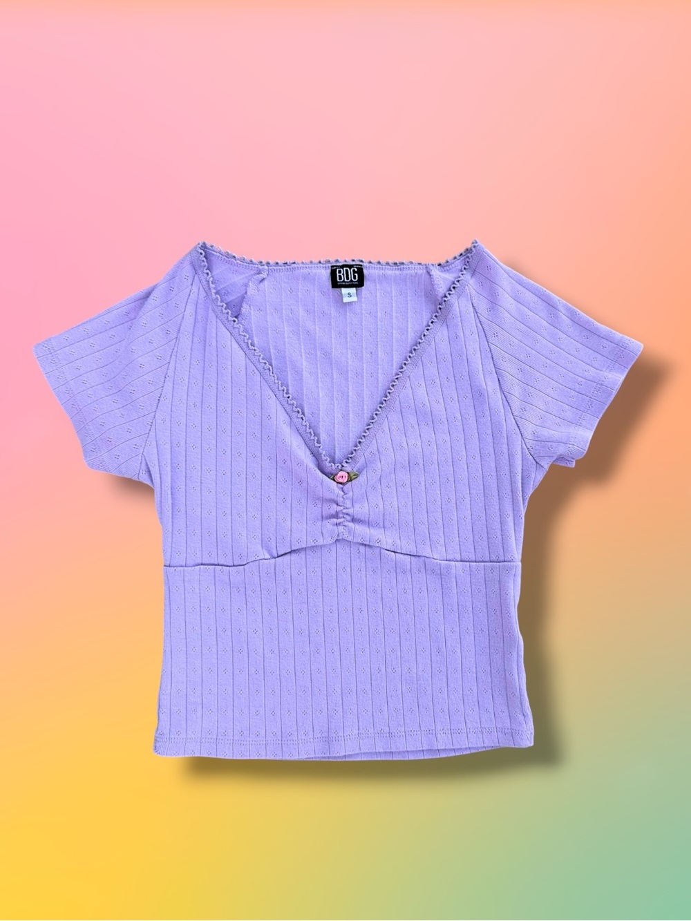 ✨Urban Outfitters✨BDG ✨
Lavender Ribbed Cropped Tee